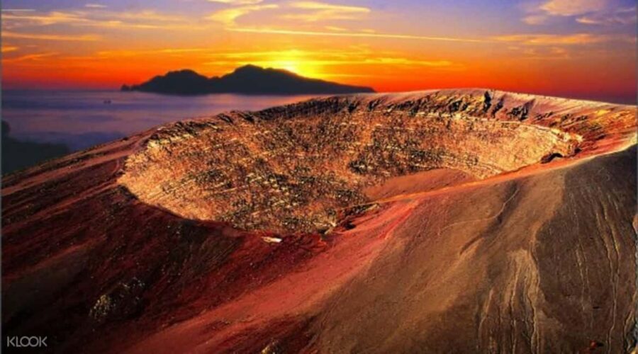 From Pompeii: Mount Vesuvius Entry w/ Transfer - The climb to the crater: minibus to ~1,000 meters, then hike